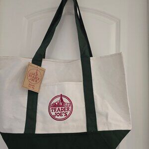 NWT Trader Joe's Large 2025 Holiday Canvas Tote Bag